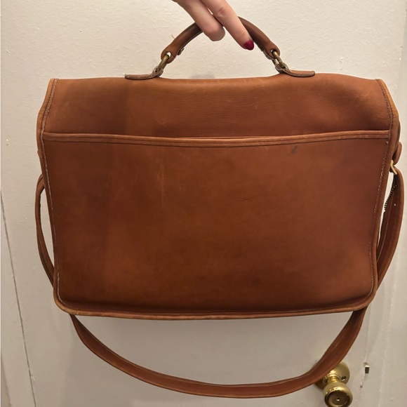 Vintage Coach Bag, Women’s Briefcase Laptop Bag. Natural Glove-Tanned Cowhide - Picture 3 of 5